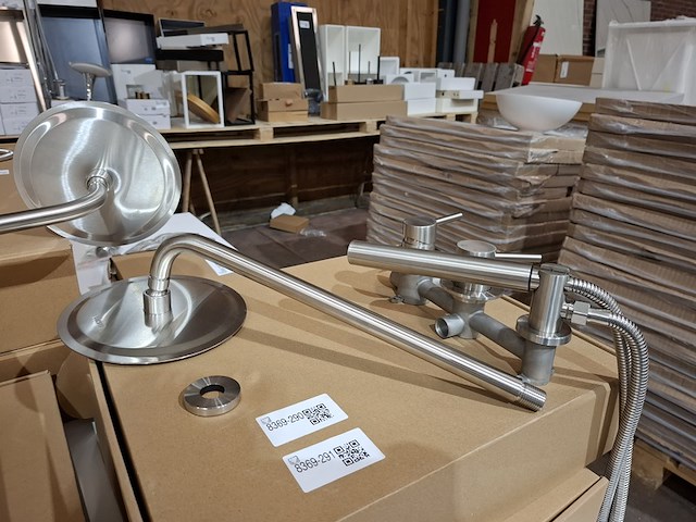 2x regendoucheset inbouw, rvs geborsteld - afbeelding 1 van  7