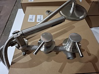 2x regendoucheset inbouw, rvs geborsteld - afbeelding 3 van  7