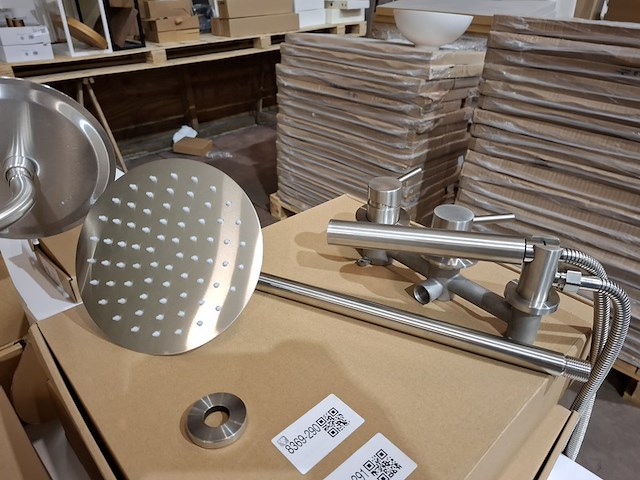 2x regendoucheset inbouw, rvs geborsteld - afbeelding 6 van  7