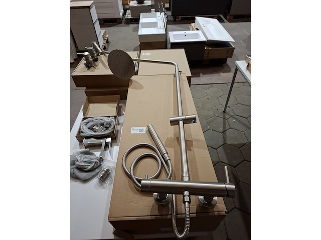 2x regendoucheset opbouw, rvs - afbeelding 1 van  10