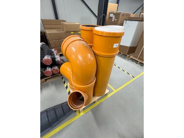 2x rioolpijp, 2x bocht en 1x t-stuk, aquaducten, oranje - afbeelding 2 van  4