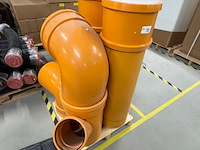 2x rioolpijp, 2x bocht en 1x t-stuk, aquaducten, oranje - afbeelding 2 van  4