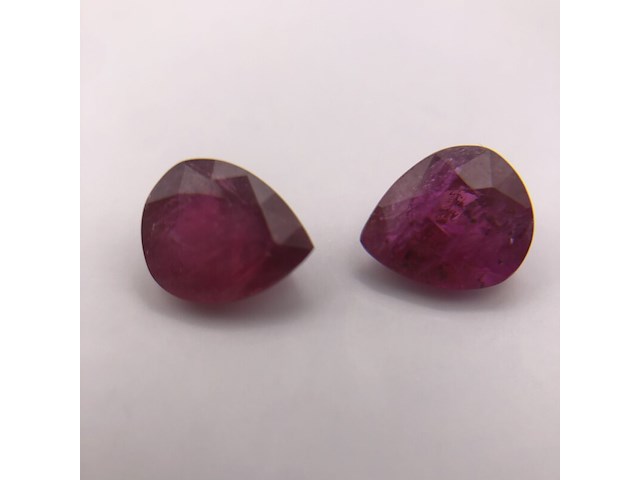 2x robijn, edelsteen, rood - afbeelding 1 van  5