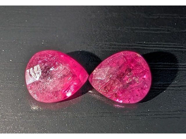 2x robijn, edelsteen, rood - afbeelding 3 van  5