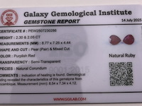 2x robijn, edelsteen, rood - afbeelding 4 van  5