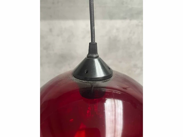 2x rode glazen hanglamp ø25 - afbeelding 5 van  5