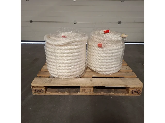 2x rol kunststof touw | 50 meter, wit - afbeelding 1 van  5