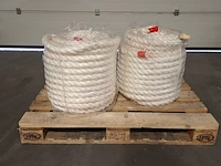 2x rol kunststof touw | 50 meter, wit