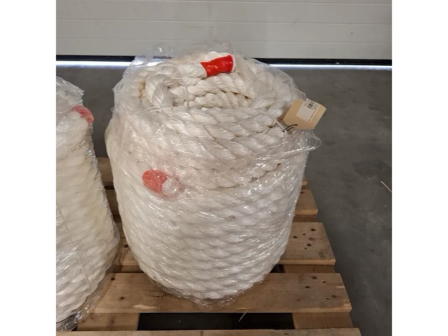 2x rol kunststof touw | 50 meter, wit - afbeelding 3 van  5