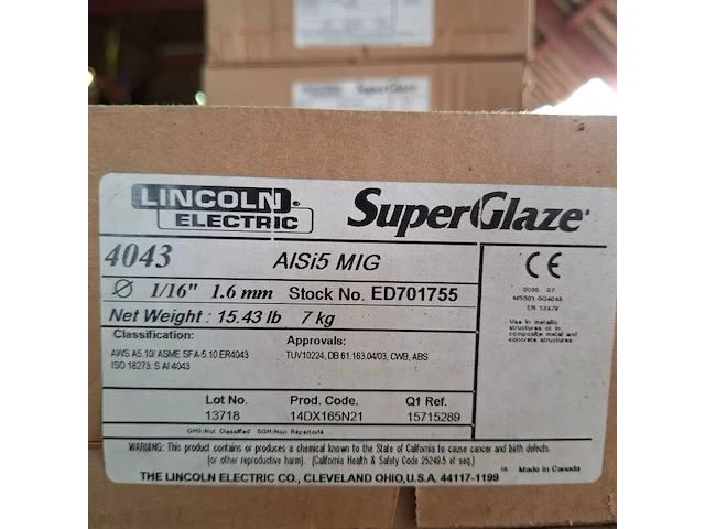 2x rol super glaze lasdraad lincoln, 4043 alsi5 mig - afbeelding 2 van  3