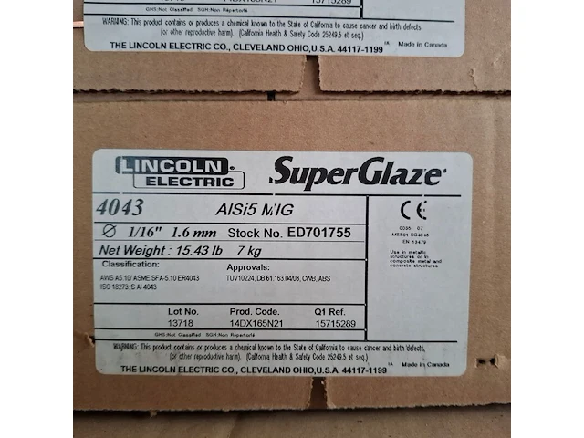 2x rol super glaze lasdraad lincoln, 4043 alsi5 mig - afbeelding 3 van  3