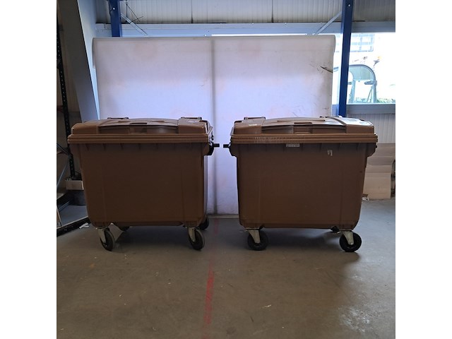 2x rolcontainer, eurosintex, bruin, 2015 - afbeelding 1 van  12