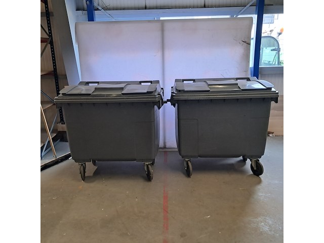 2x rolcontainer, plastic omnium, grijs - afbeelding 1 van  12