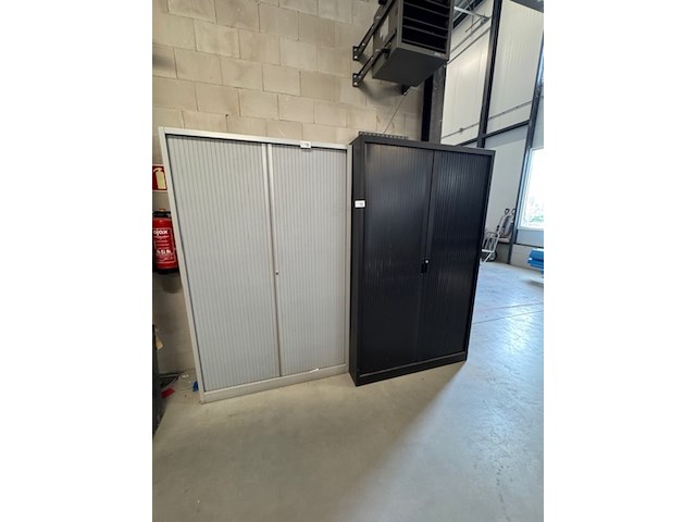 2x roldeurkast, zwart en grijs - afbeelding 1 van  3