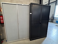 2x roldeurkast, zwart en grijs - afbeelding 1 van  3