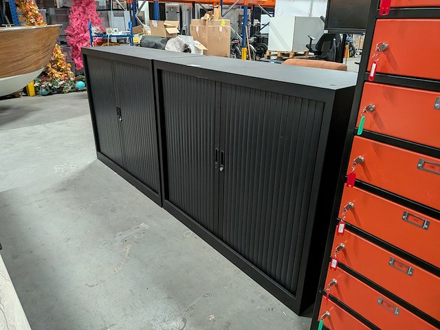 2x roldeurkast, zwart - afbeelding 3 van  9