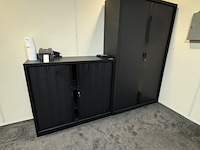 2x roldeurkast, zwart - afbeelding 1 van  5