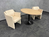 2x rolf benz - design fauteuil met ovale tafel 130x80 - afbeelding 3 van  16