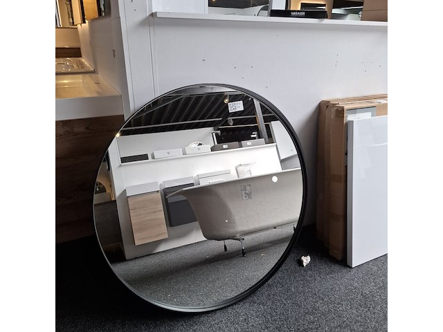 2x ronde spiegel, wiesbaden, mat zwart - afbeelding 1 van  3