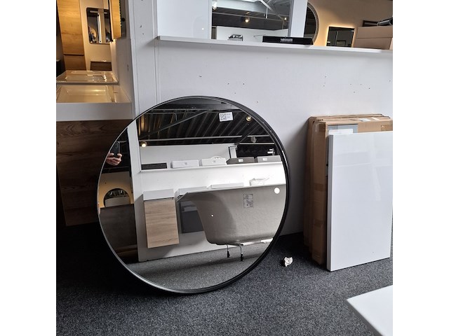2x ronde spiegel, wiesbaden, mat zwart - afbeelding 2 van  3