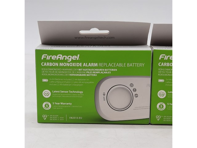 2x rookmelder, fireangel, carbon monoxide alarm - afbeelding 2 van  5