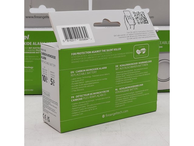 2x rookmelder, fireangel, carbon monoxide alarm - afbeelding 3 van  4