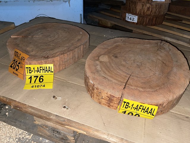 2x rosewood schijven, dikte 70-80mm, ø 400mm - afbeelding 1 van  2