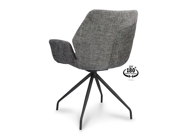 2x roterende eetkamerstoel, miami, grijs - afbeelding 2 van  2