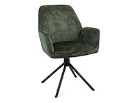 2x roterende eetkamerstoel, velvet, moss - afbeelding 1 van  2
