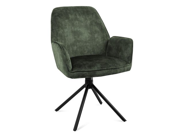 2x roterende eetkamerstoel, velvet, moss - afbeelding 1 van  2