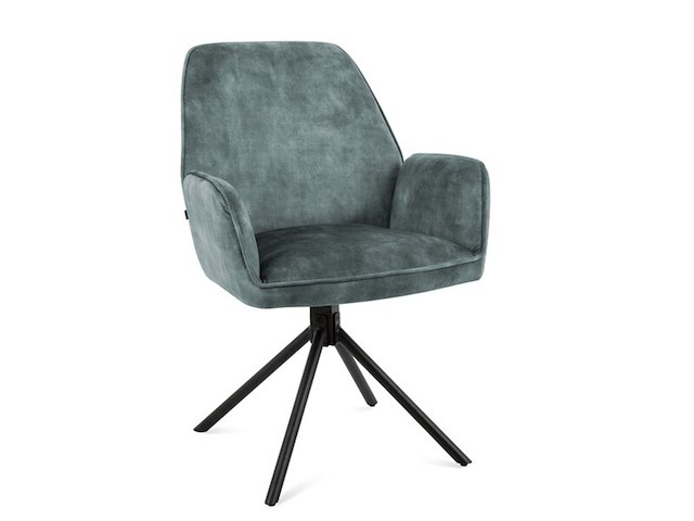 2x roterende eetkamerstoel, velvet, ocean - afbeelding 1 van  2