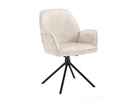 2x roterende eetkamerstoel , velvet, oyster - afbeelding 1 van  2