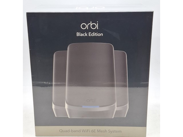 2x router systeem, netgear, orbi black - quad band wifi 6e mesh system - afbeelding 1 van  6