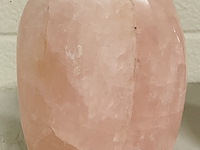 2x rozenkwarts vrije vorm sculpturen, roze - afbeelding 3 van  4