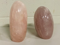 2x rozenkwarts vrije vorm sculpturen, roze - afbeelding 4 van  4