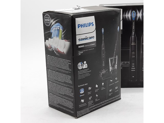 2x set a 2x elektrische tandenborstel, phillips, sonicare 9000 diamond clean - afbeelding 4 van  6