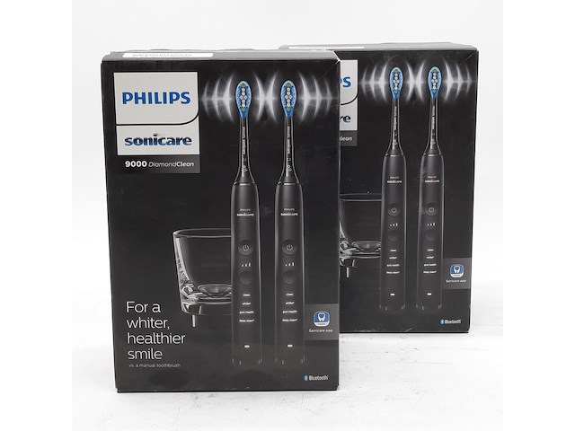 2x set a 2x elektrische tandenborstel, phillips, sonicare 9000 diamond clean - afbeelding 1 van  6