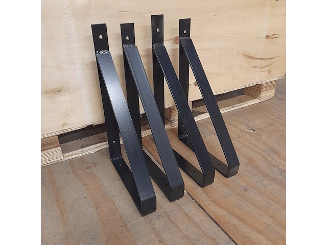 2x set stalen plankdragers, zwart, gepoedercoat - afbeelding 1 van  3