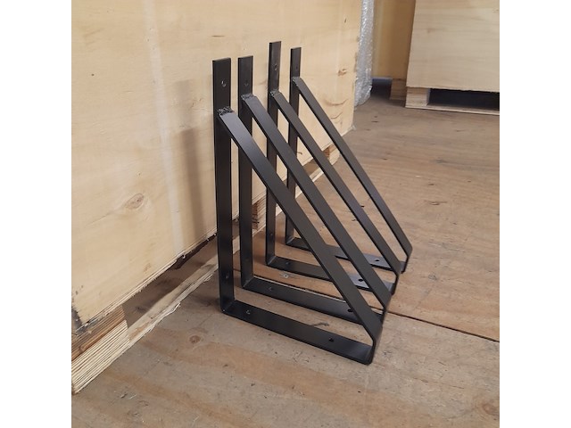 2x set stalen plankdragers, zwart, gepoedercoat - afbeelding 3 van  3