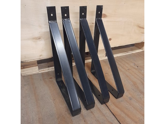 2x set stalen plankdragers, zwart, gepoedercoat - afbeelding 1 van  3