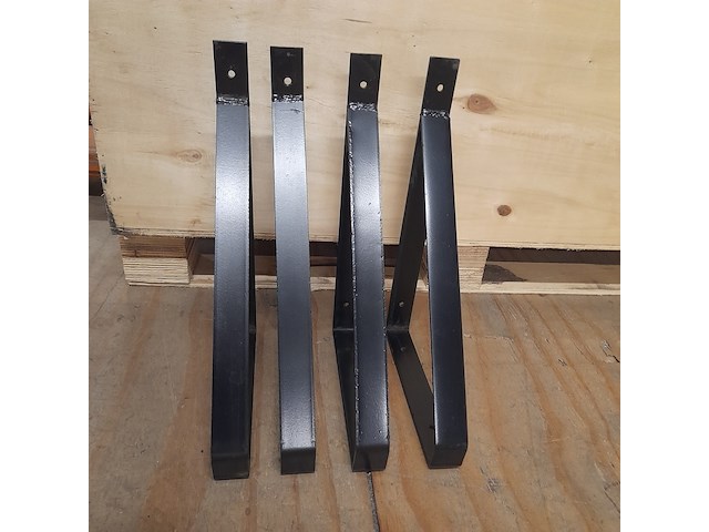 2x set stalen plankdragers, zwart, gepoedercoat - afbeelding 2 van  3