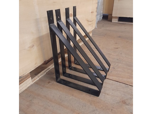 2x set stalen plankdragers, zwart, gepoedercoat - afbeelding 3 van  3