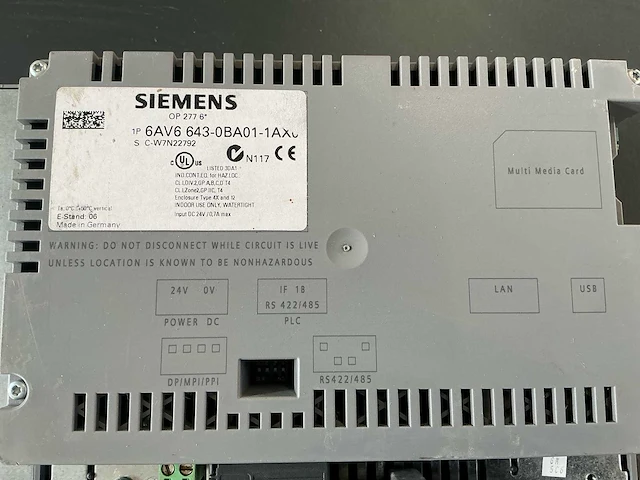 2x siemens simatic op 277 6" hmi operator panel – 6av6643-0ba01-1ax0 – werkend - afbeelding 10 van  10