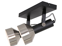 2x spot - plafondlamp acier mexlite, 3338zw, zwart staal, nieuw in doos - afbeelding 3 van  6