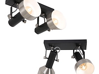 2x spot - plafondlamp acier mexlite, 3338zw, zwart staal, nieuw in doos - afbeelding 1 van  6
