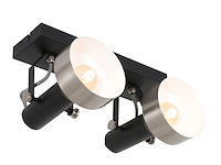 2x spot - plafondlamp acier mexlite, 3338zw, zwart staal, nieuw in doos - afbeelding 6 van  6