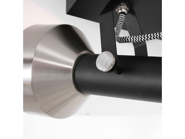 2x spot - plafondlamp acier mexlite, 3338zw, zwart staal, nieuw in doos - afbeelding 5 van  6