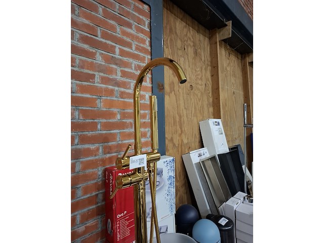 2x staande badkraan glans goud - afbeelding 2 van  8