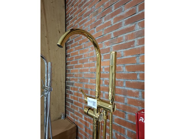 2x staande badkraan glans goud - afbeelding 3 van  8