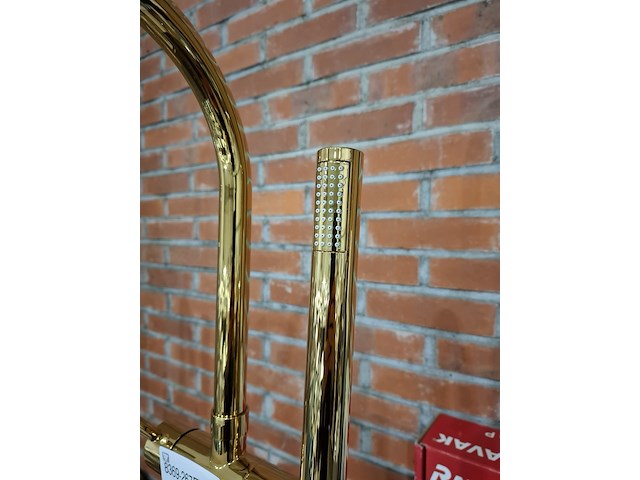 2x staande badkraan glans goud - afbeelding 4 van  8